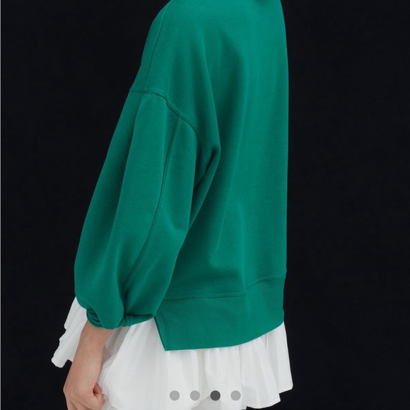 NWT Anthropologie Maeve Green/White V-Neck Twofer Knit Pullover Small - Picture 8 of 12